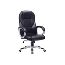 SONGMICS OBG22B - Chaise de bureau pivotante, bureau, ergonomique, PU, ​​avec roulettes, noir, 76x66x32