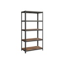SONGMICS Etagère, 50 x 100 x 200 cm, capacité de charge 875 kg (175 kg par étagère), industrielle, étagères de rangement réglables, pour salon, cuisine, garage, marron rustique et noir GLR050B11