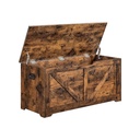 VASAGLE Coffre de Rangement, Banc de Rangement, Boîte à Couvertures avec 2 Charnières de Sécurité, Banc de Rangement pour Chaussures, Style Grange, 40 x 100 x 46 cm, pour Couloir, Chambre, Salon, Marron Rustique LSB060T01
