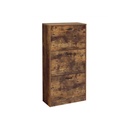 VASAGLE Meuble à Chaussures avec 3 Portes Battantes, Armoire de Rangement en Bois à 3 Niveaux, Parfait pour Entrée Étroite, Couloir, Salon, Chambre, 60 x 24 x 120 cm (L x L x H), Marron Rustique LBC030X01