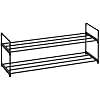 [LSA12BKV2] SONGMICS Étagère à Chaussures à 2 Niveaux, Organisateur de Rangement pour Chaussures, Étagère de Rangement en Métal, Convient à 8 à 10 Paires de Chaussures, Étagère à Chaussures Empilable, pour Couloir, Salon, Chambre, 30 x 92 x 34 cm, Noir LSA12BK