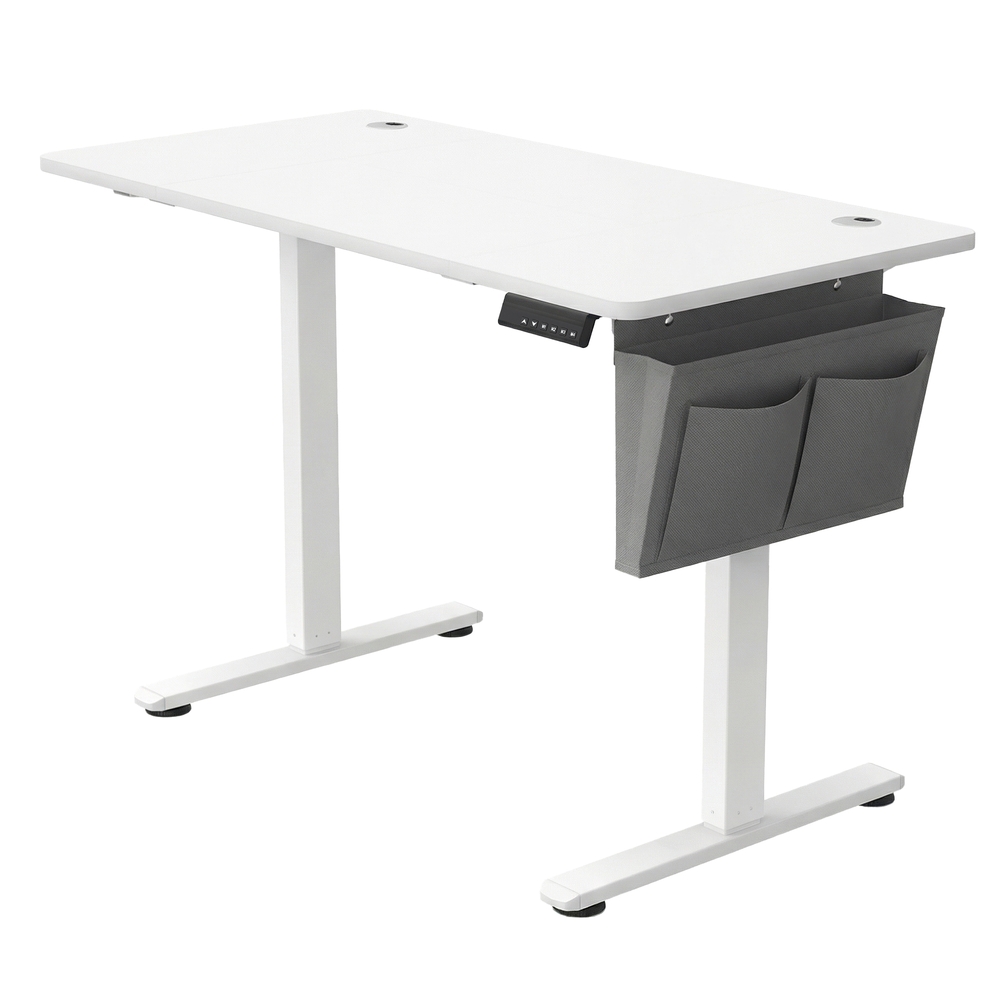 Bureau debout électrique, réglable en hauteur, 120,1 x 60,1 cm, 4 hauteurs de mémoire, pour bureau à domicile, blanc