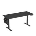 Bureau debout électrique, réglable en hauteur, 160,1 x 70,1 cm, 4 hauteurs de mémoire, pour bureau à domicile, noir