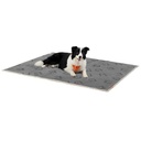 FEANDREA Couverture imperméable pour chien en polaire Sherpa pour chiens de taille moyenne et petite, chats, 152,4 x 127 cm, housse de protection réversible pour canapé, lavable en machine, gris