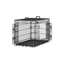 FEANDREA Caisse pour Chien, Pliable, Longueur 92,5 cm, 2 Portes, L, Noir PPD36H