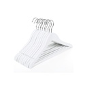 SONGMICS Cintres Enfant Bois Massif, Lot de 20, avec Pont et Encoches, Crochet Rotatif à 360° Blanc 35 cm CRW06W-20