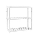 SONGMICS BCB13W Etagère en Bambou, réglable en Hauteur, étagère à 3 Niveaux, 60 x 15 x 54 cm, pour Salle de Bain, Mur, Cuisine, Livres, Blanc
