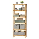 SONGMICS Etagère de Rangement en Bambou, Etagère à 6 Niveaux, Multifonctionnelle, dans le Couloir, la Salle de Bain, le Salon, le Balcon, la Cuisine, 26 x 60 x 160,9 cm, Beige Naturel BCB036Y01