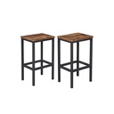 VASAGLE Tabourets de Bar, Ensemble de 2 Chaises de Bar, Tabourets de Bar de Cuisine avec Repose-Pieds, Industriel dans Le Salon, Salle de Fête, Marron Rustique LBC,65X40 x 30 x 65 cm