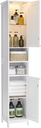 VASAGLE Meuble de Salle de Bain Haut et Mince avec Étagères Réglables, Compartiments Ouverts, pour Petits Espaces, Moderne, Blanc Nuage BBC566W03