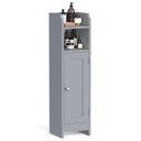VASAGLE Meuble de rangement fin pour salle de bain avec porte et étagères, meuble de rangement autoportant pour salle de bain, meuble de rangement étroit pour papier toilette, étagères réglables, gris tourterelle BBC310P36