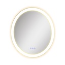 SONGMICS Miroir de salle de bain avec éclairage, miroir rond, miroir mural, miroir de salle de bain avec fonction anti-buée, température de couleur et luminosité réglables, pour salle de bain et chambre, 61 cm, blanc nuage, LWM211WC02