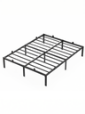 VASAGLE Cadre de lit 140 x 190 avec base en métal, structure en métal, espace de rangement en dessous, moderne, lit d'appoint, montage facile, noir encre RMB133B01