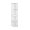 VASAGLE Étagère d'angle à 4 niveaux, étagères de rangement autoportantes et bibliothèque en bois, pour cuisine, chambre, salon, bureau, blanc LBC42WT