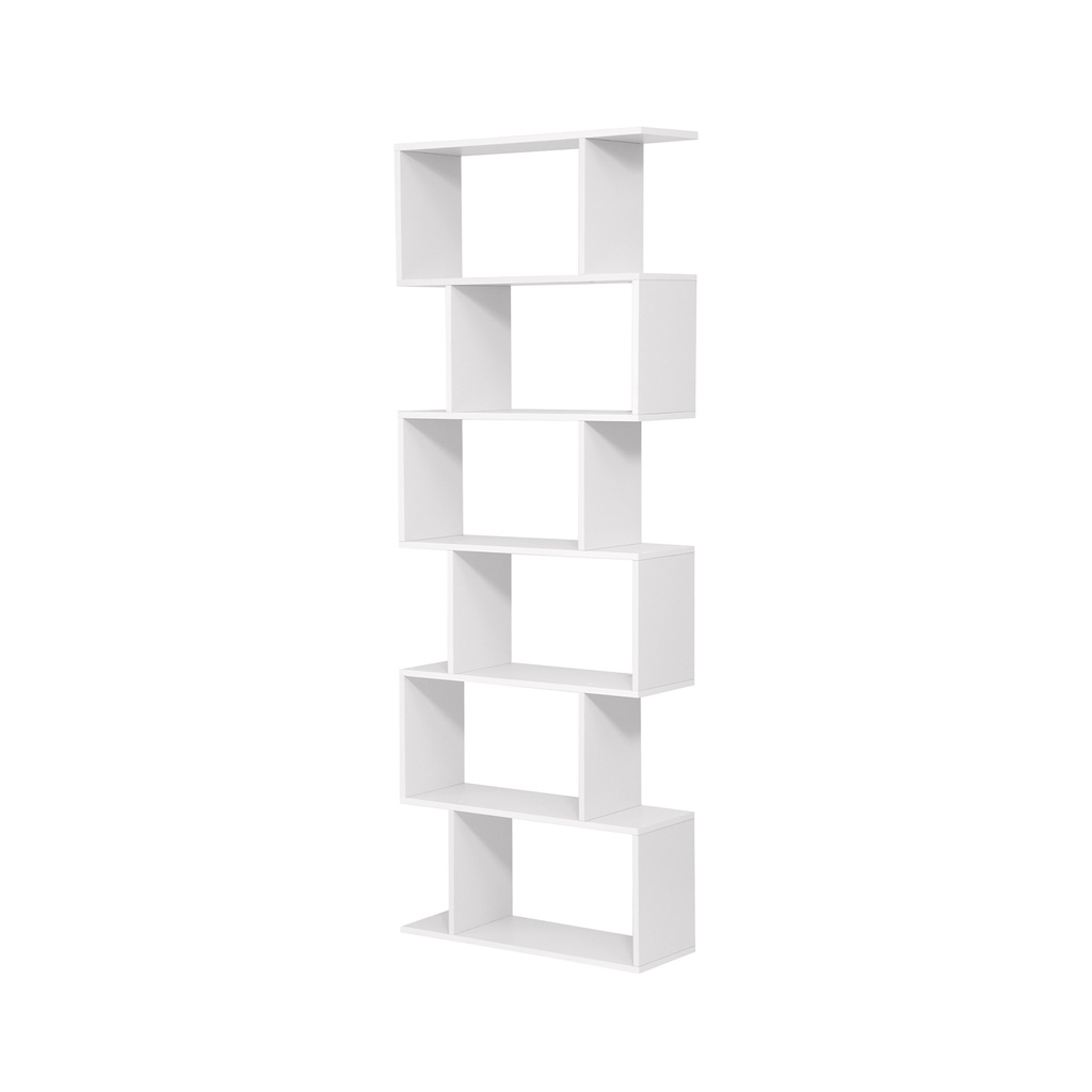 VASAGLE Bibliothèque en bois, étagère de présentation cubique et séparateur de pièce, bibliothèque à 6 niveaux, étagère autoportante, blanc LBC61WT