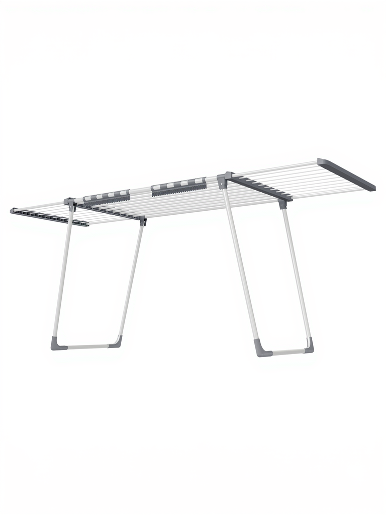 [LLR522WK01] SONGMICS LLR522WK01 Étendoir, Corde à linge sur pied, Ailes extensibles, Surface de séchage 22 m, avec porte-chaussettes, Pliable, Blanc perle et gris tourterelle