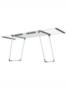 SONGMICS LLR522WK01 Étendoir, Corde à linge sur pied, Ailes extensibles, Surface de séchage 22 m, avec porte-chaussettes, Pliable, Blanc perle et gris tourterelle