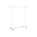SONGMICS Portant à vêtements sur roulettes, tringle à vêtements robuste, avec tringle de suspension extensible, capacité de charge de 90 kg, montage facile, portable, blanc classique HSR013W01