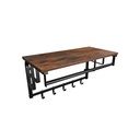 VASAGLE Porte-Manteau Mural, Patère avec 5 Crochets, Rail de Suspension, Polyvalent pour Entrée Couloir Chambre Salle de Bain Salon, Marron Rustique et Noir LCR12BX
