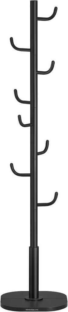 SONGMICS HOME Porte-Manteau en Forme de Cactus, Porte-Manteau, Porte-Manteau Sur Pied, 8 Crochets Robustes avec Extrémités Courbes, Hauteur 175,3 cm, pour Vêtements, Chapeaux, Sacs, Noir Encre RCR039B01