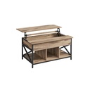 VASAGLE Table Basse, Table de Salon réglable en Hauteur, Table Basse, Espace de Rangement Ouvert et Caché, X-Struts, 60 x 100 x (48-62) cm, Marron Camel/Noir LCT205K50