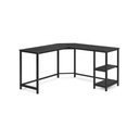 VASAGLE Bureau d'ordinateur, bureau d'angle en forme de L, 138 x 138 x 76 cm, bureau de jeu, poste de travail avec 2 étagères de rangement pour bureau à domicile, peu encombrant, facile à assembler, noir avec grain de bois LWD072B56