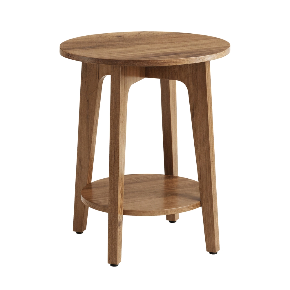 [LET283T41] Vasagle Maezo Collection - Table d'appoint avec étagère inférieure, style moderne, table de chevet, bout de canapé, pour petits espaces, salon, marron miel LET283T41V1