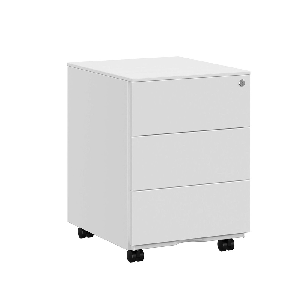 [OFC63WT] Songmics Poubelle roulante en acier, classeur mobile, verrouillable avec 3 tiroirs, rangement de fichiers, fournitures de bureau, bureau pré-assemblé, bureau à domicile