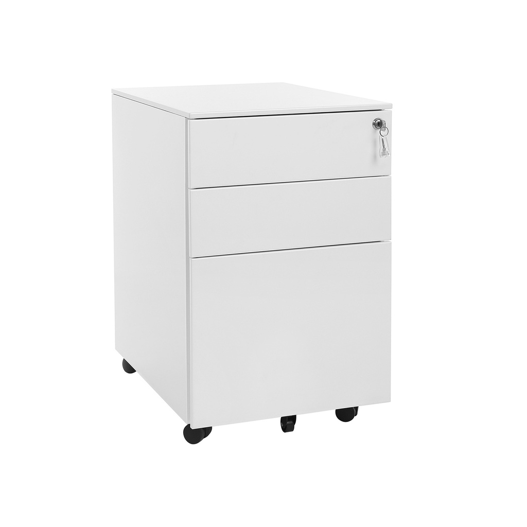 [OFC60WT] SONGMICS Armoire roulante en acier avec 3 tiroirs et armoire de bureau verrouillable pour dossiers suspendus