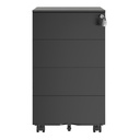 SONGMICS Classeur mobile, verrouillable, avec 4 tiroirs, pour documents, papeterie, pré-assemblé, pour bureau, bureau à domicile, 39 x 45 x 69,3 cm, noir encre OFC064B16