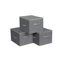 SONGMICS Boîtes de Rangement avec Couvercles, Paniers de Rangement Pliables avec Poignées, Organisateur de Vêtements et Jouets, Gris RYZB03G