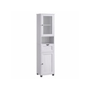VASAGLE Meuble de Salle de Bain, Meuble de Rangement Colonne avec Etagères Réglables, Placard à Portes, Tiroirs, Gain de Place, Bois Blanc BBK163T44