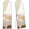 SONGMICS Miroir pleine longueur, 160 x 50 cm, miroir complet arqué avec support, miroir de sol avec cadre en alliage d'aluminium, verre trempé, pour chambre à coucher, salon, vestiaire, noir encre LFM031B01
