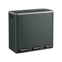 SONGMICS Recycling Bin, 3 x 18 L Triple Kitchen Bin, 3 Compartment Pedal Bin with Soft-Close Lids, Plastic Inner Buckets, and Handles, Anthracite Grey LTB54GS