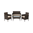 SONGMICS GGF004K05 Ensemble de salon de jardin pour balcon, salon de jardin en polyrotin PE, mobilier de terrasse, extérieur, pour terrasse, balcon, jardin, marron taupe