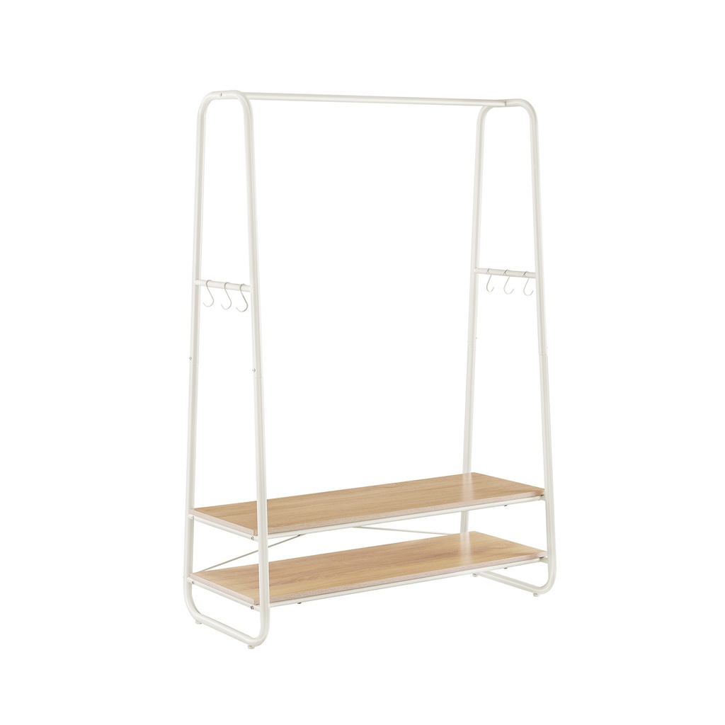 VASAGLE Portant à vêtements industriel en forme de tuyau, chêne et crème RGR112W09