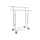 SONGMICS HSR12S Porte-Manteau en Métal Robuste 110 kg Portant à Vêtements Robuste sur Roulettes Longueur 129-169 cm Chromé