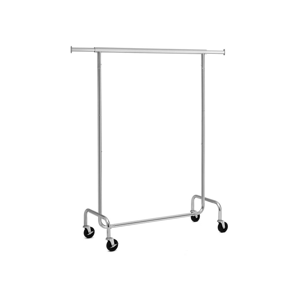 SONGMICS Tringle à vêtements robuste réglable en métal chromé, capacité maximale 130 kg, 3,6 à 4,9 pieds de long HSR11S