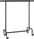 SONGMICS Portant à vêtements avec roulettes, portant à vêtements robuste avec tige extensible, capacité de charge de 286,6 lb, 17,7 x (43,3-59,1) x 64,1 pouces, noir mat UHSR011B01
