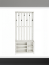 VASAGLE Arbre d'entrée avec banc et rangement pour chaussures, porte-manteau avec banc à chaussures, 7 crochets doubles pour vestes, chapeaux, entrée, chambre, salon, 13,8 x 31,9 x 70,9 pouces, blanc rustique HSR414WJ02