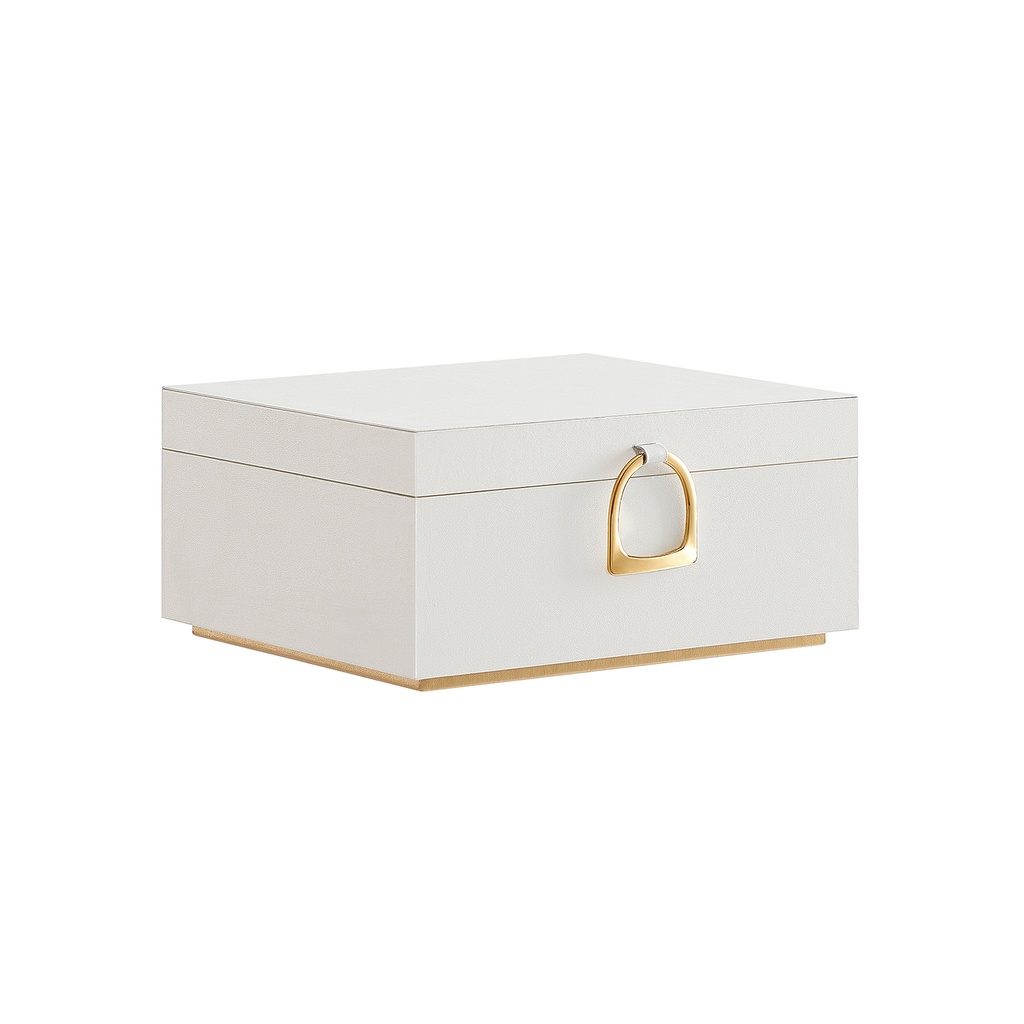 SONGMICS Joyero de 2 capas, organisateur de joyas con asa, bandeja extraíble para joyas, rangement de joyas, effet flottant, 8,1 x 9,4 x 4,3 pouces, idée de cadeaux, cadeaux de Noël, couleur blanc JBC165W01