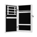 SONGMICS Armoire à bijoux verrouillable avec miroir, organisateur de rangement mural pour bijoux peu encombrant, blanc UJJC51WT