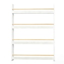 SONGMICS Étagère murale pour enfants, bibliothèque pour enfants à 4 niveaux, étagère à livres pour chambre d'enfant, organisateur de jouets mural, salle de jeux, blanc et naturel GKR014W01