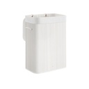 SONGMICS Panier à Linge en Bambou, Panier à Linge Pliable 72 L, Panier de Rangement Rectangulaire avec 3 Poignées, 40 x 30 x 60 cm, Blanc LCB010W01