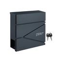VASAGLE Boîte aux lettres moderne, murale avec porte-journaux, gris anthracite GMB051G02