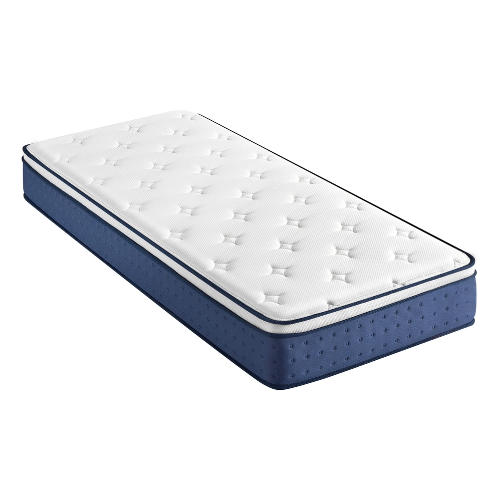 VASAGLE Matelas 140 x 200 cm, mousse à mémoire de forme gel, 7 zones de confort, H3, bleu RMZ114W101