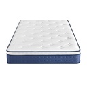 VASAGLE Matelas 140 x 200 x 20 cm, matelas à ressorts ensachés, mousse à mémoire de forme, fermeté moyenne, H3, soutien 7 zones, isolation des mouvements, housse respirante, bleu RMZ214QZ02