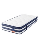 VASAGLE Matelas 140 x 200 cm, mousse à mémoire de forme gel, 7 zones de confort, H3, bleu RMZ114W101
