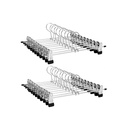 SONGMICS Cintres métal pour pantalons, lot de 20, antidérapants avec pinces, chrome et noir CRI003-20