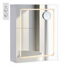 VASAGLE Collection KAILYN Armoire Murale de Salle de Bain avec Miroir, Éclairage LED, Multiprise, Fonction Anti-buée, Miroir Grossissant 10x, Style Moderne, 16,5 x 50 x 60 cm, Blanc, BBK133W01